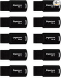 GIGASTONE V70 32GB 10-Pack USB 2.0 Flash Drive Thumb Drive Memory Stick Pen Drive Capless Design Pen Drive