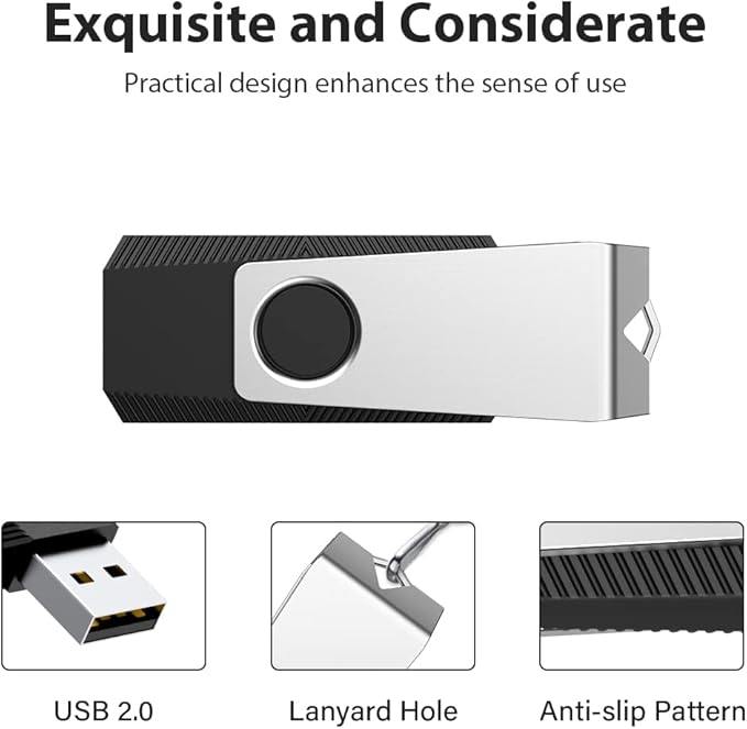 Aiibe 5 Pack 64GB Flash Drive USB Flash Drives 64GB Thumb Drive USB 2.0 Memory Stick USB Drive Zip Drive Jump Drive 64GB Multipack (64G, 5 Mixed Colors: Black Red Cyan Green Purple)