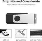 Aiibe 128GB Flash Drive 2 Pack 128GB USB Flash Drive Thumb Drive Zip Drive USB 2.0 Memory Stick USB Drive with Keychain (128G, 2 Colors: Black Green)