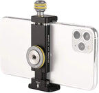 Phone Mount for Tripod, Smartphone Tripod Adapter for iPhone Samsung Cell Phone Stand Holder with Cold Shoe and Arca Swiss Quick Release Plate for iPhone 15 Pro Max Galaxy S24