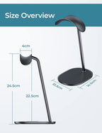 BENKS Desktop Headphone Stand Universal Headset Holder Hanger Mount with Protective Silicone Pad, Gaming Headset Accessories, Compatible with AirPods Max, Beats, Bose, Sony and so on(Black)