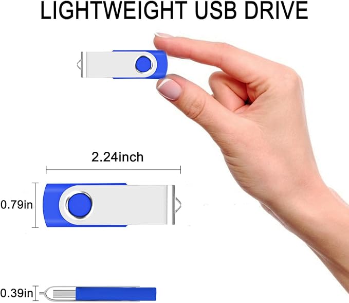 EASTBULL 50 Pack 4GB Bulk Flash Drives Pack USB 2.0 Thumb Drives Pack 4GB Bulk USB Drive (Blue, 50 Units)