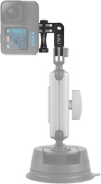 HSU Aluminum Alloy Metal Adjust Arm Straight Joints Mount, Long and Short Vertical Direction Straight Joints Mount for Gopro Hero 13 12 11 10 9 8 7 6 5, AKASO Campark and Other Action Cameras (Black)