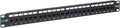 ICC CAT5e Feed-Through Patch Panel, 24 Port, 1U Rackmount, RJ45 Ethernet Patch Panel, No Punch Down, PoE++ and TAA Compliant, Black