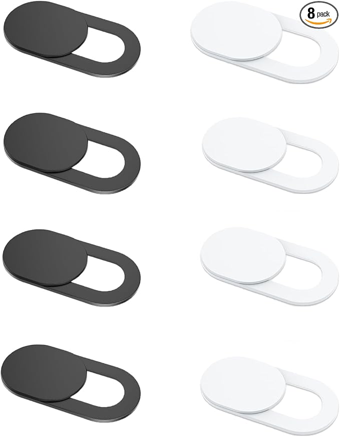 Laptop Camera Cover Slide, 8 Pack Ultra-Thin Webcam Cover, Compatible with MacBook, Laptop, PC, iMac, iPad, iPhone 6/7/8 Plus, 0.022in Thick Web Blocker, Protect Privacy and Security