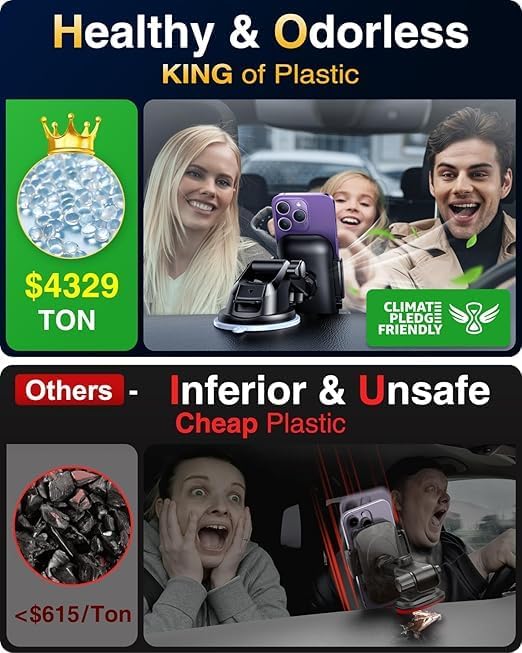 VANMASS Car Phone Holder 2025 Ultimate Military-Grade Phone Holder for Your Car Windshield Dashboard【Newest Best Strongest】 Cell Phone Car Mount with Patent & Safety Certs for iPhone Samsung Android