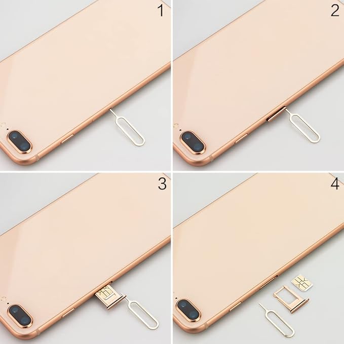 10 Pack SIM Card Adapter Kit, 4 in 1 Nano Micro Standard Converter Kit with Steel SIM Tray Eject Pin 1, Black