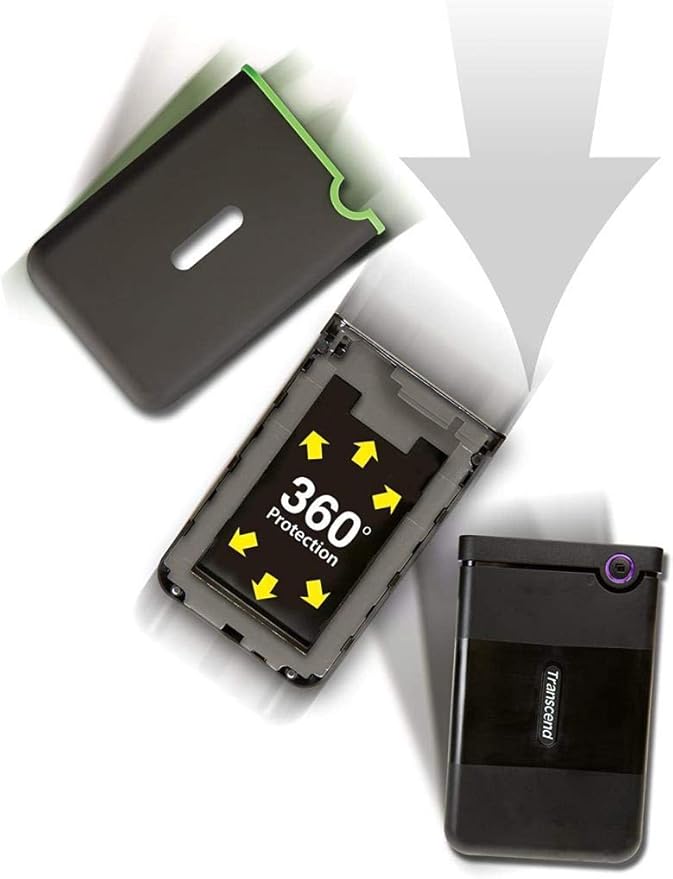 Transcend 2TB USB 3.1 Gen 1 StoreJet 25M3G SJ25M3G Rugged External Hard Drive TS2TSJ25M3G, Military Green