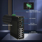 Industrial 8-Port Gigabit Ethernet Switch DIN Rail/Wall-Mount 8 port RJ45 10/100/1000Mbps Unmanaged DIN-Rail Switch Hardened 10 Ports Ethernet Fiber Switch with 2 SFP Fiber ports