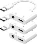 Seulliya USB C to 3.5mm Headphone Jack and Charger Adapter, 2-in-1 Audio & Fast Charging Splitter for Apple iPhone 17/16/15/Pro/Pro Max, iPad, Samsung, Pixel, and More 3Pack