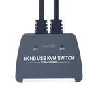 HDMI KVM Switch 1 Monitor 2 Computers,4K@60Hz KVM Switcher with 2 HDMI Cable and USB Ports for 2 Computers Share Keyboard Mouse Printer, Include Desktop Controller