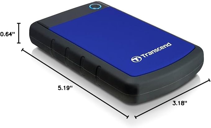 Transcend 1TB USB 3.1 Gen 1 StoreJet 25H3B SJ25H3B Rugged External Hard Drive TS1TSJ25H3B Blue