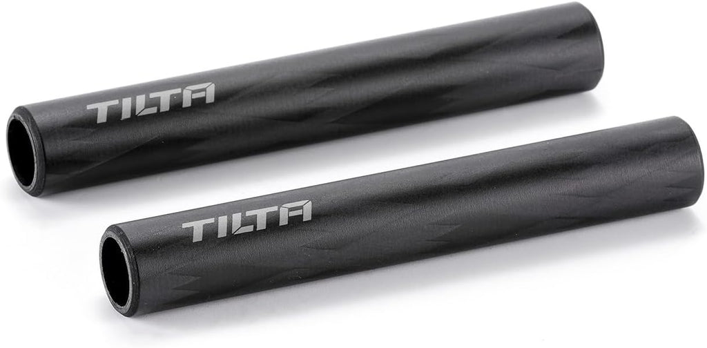 Tilta 2X Carbon Fiber Rods 15mm for Rail Support System | Increased Strength | Limited Reflection | Lightweight | DSLR Shoulder Rig, Camera Stabilizer Cage, Matte Box (10cm)
