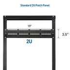 [UL Listed] Cable Matters 48 Port Patch Panel Rackmount or Wall Mount 19-Inch with Support Bar, 2U Cat6 Network Patch Panel for 10 Gigabit Ethernet, 110 or Krone Impact Tools Compatible