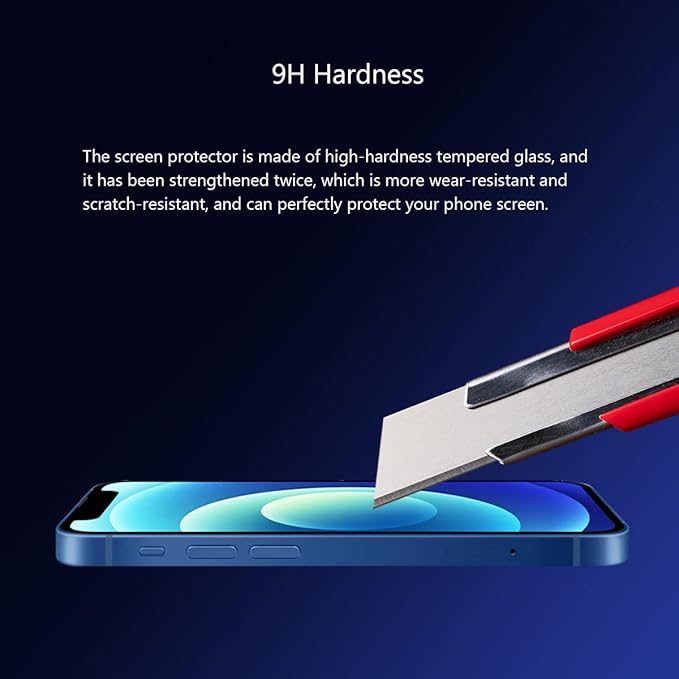 Blue Light Screen Protector for iPhone 12 Mini (5.4''), Eye Protection Tempered Glass Film, Scratch-Resistant, N0 Bubble, Case friendly，with Easy Installation Kit, 2 Pack