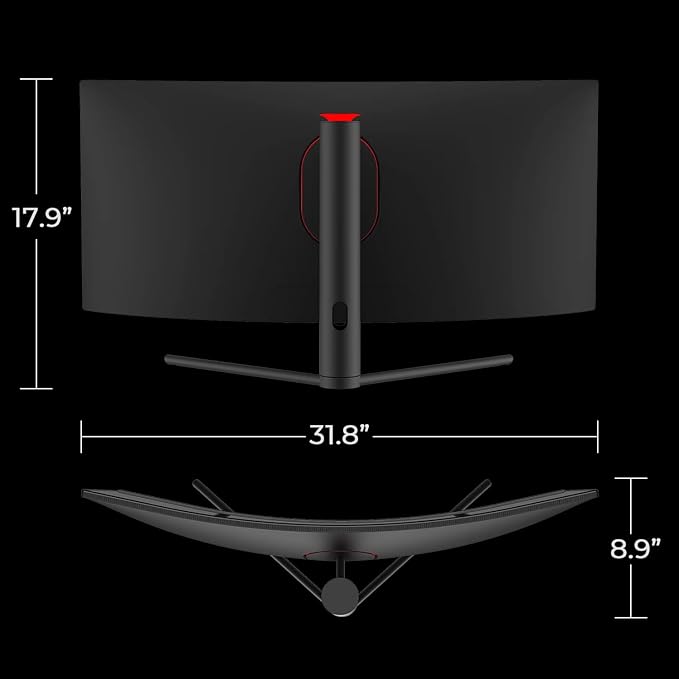 Deco Gear 34" 3440x1440 21:9 Ultrawide Curved Monitor, 180Hz, HDR10, 4000:1 Contrast Ratio, 99% sRGB, 16.7 Million Colors, Adaptive Sync, Blue Light Reduction