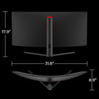 Deco Gear 34" 3440x1440 21:9 Ultrawide Curved Monitor, 180Hz, HDR10, 4000:1 Contrast Ratio, 99% sRGB, 16.7 Million Colors, Adaptive Sync, Blue Light Reduction