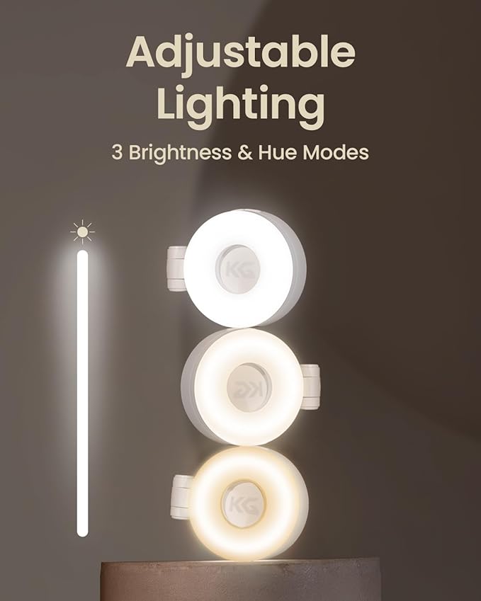 KraftGeek Magnetic Selfie Light for iPhone Magsafe, Portable Phone Ring Light for Video Recording, Rechargeable Lightweight Travel LED Cell Phone Light, White