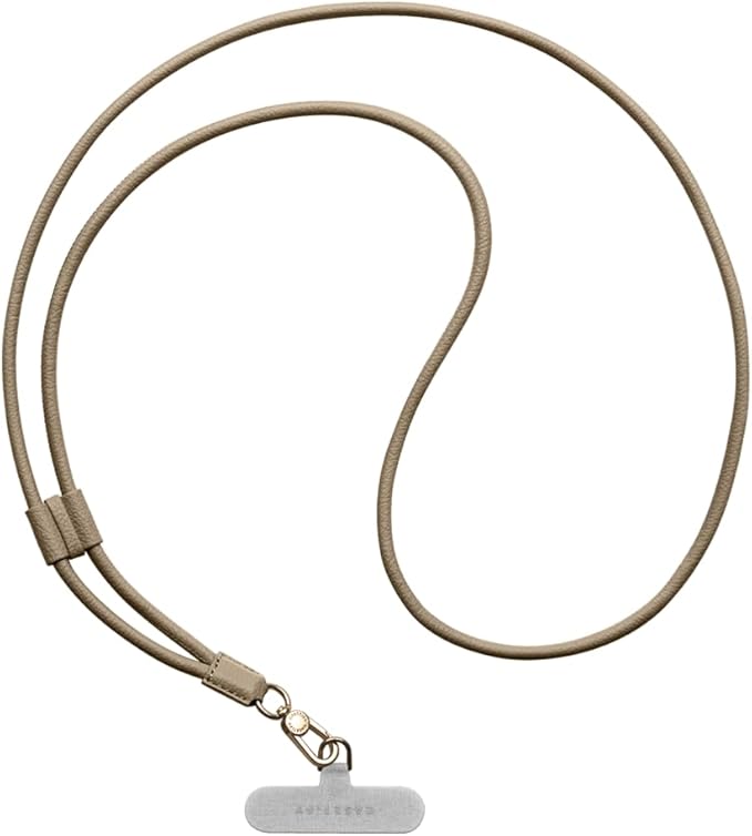 CASETiFY Pebbled Cord Phone Strap - Jet Black/Grige