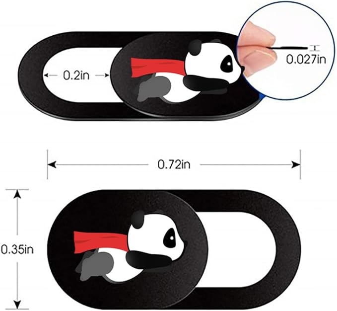 Laptop Camera Cover Slide 3 Pack Ultra Thin Slide Laptop Camera Cover for Echo Show, Computer, Tablet, Chromebook, PC - Panda