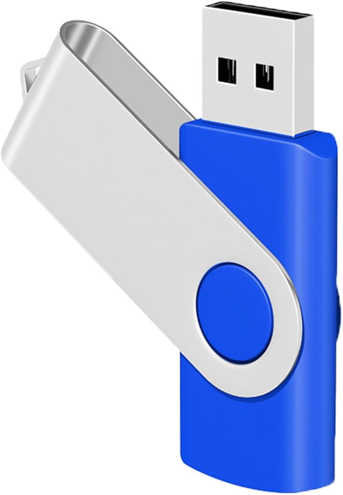 EASTBULL 200 Packs of 4GB Bulk Flash Drives, Flash Drives Pack 4GB USB Drives Bulk Swivel USB2.0 Thumb Drives Bulk with Strings (200Packs, Blue)
