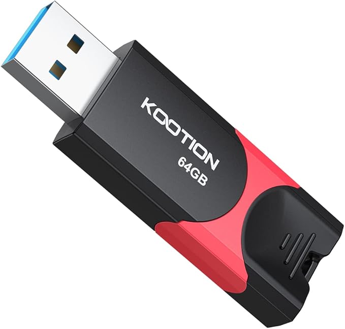 KOOTION Flash Drive 64 GB USB 3.0 Flash Drive Thumb Drive Retractable 64G Memory Stick Ultra High Speed USB Stick Rugged Jump Drive with LED Indicator for Data Storage and Transfer