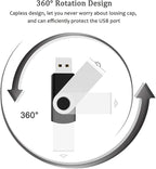 5 Pack 8GB Bulk USB 2.0 Flash Drives Small Capacity USB Thumb Drive Swivel Memory Stick JumpDrive (5 Colors: Black,Blue,Green,Purple,Yellow, 8 GB)