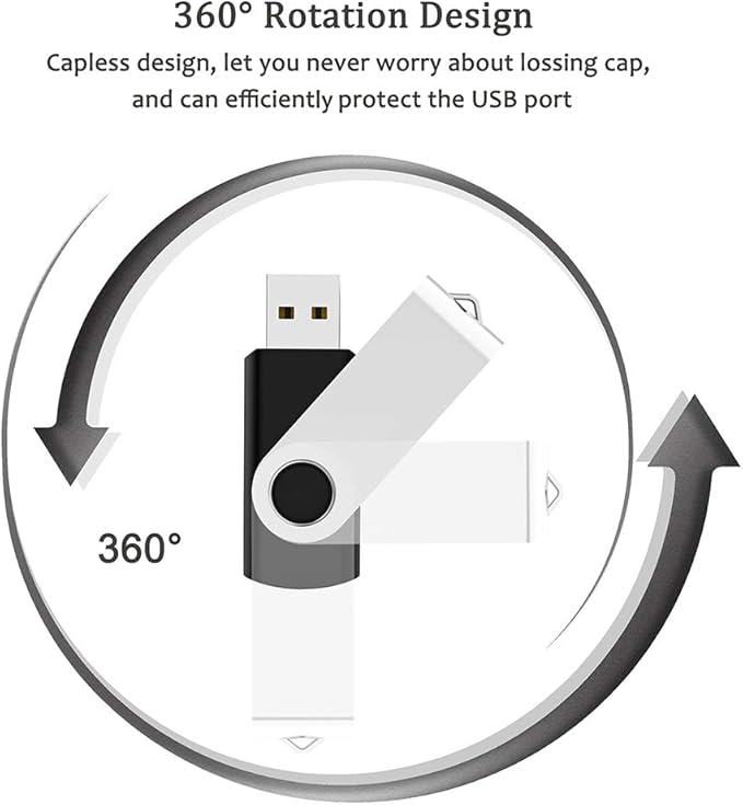 5 Pack 8GB Bulk USB 2.0 Flash Drives Small Capacity USB Thumb Drive Swivel Memory Stick JumpDrive (5 Colors: Black,Blue,Green,Purple,Yellow, 8 GB)