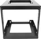 9U Wall Mount Open Frame 19 Inch Server Equipment Rack Wall Mountable Heavy Duty Design - Holds All Networking & AV Gear - Open Frame Includes 2 1U 12in Vented Shelves & Mounting screws (WALL RACK 9U)
