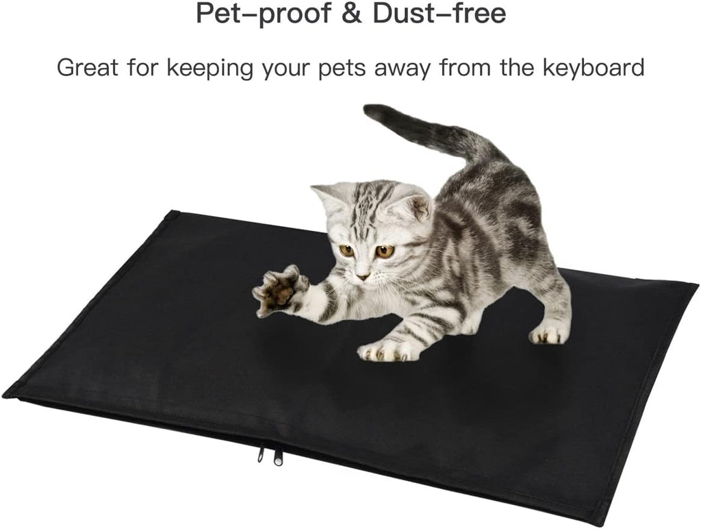 Logitech/Dell/Corsair/Havit/Redragon/Apple Magic Keyboard Dust Cover Pouch Case, Wireless/Wired Computer Gaming PC Keyboard Protector, Black