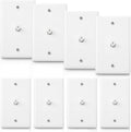 1-Port TV Cable Wall Jack F Connector Coax Video Jack Single Gang Wall Plates (White, 8 Pcs)