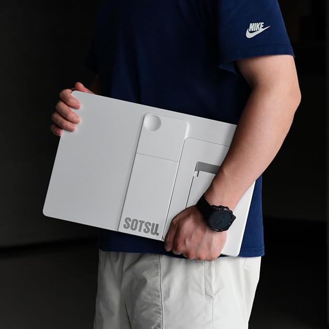 SOTSU FlipAction Elite 16" Portable Monitor | 4K | Super Compact | Pivot Rotate | 3840x2400 DCI P3 | 60Hz | 450 Nits | Full Metal CNC | Perfect Match for Mac and Windows (Silver)