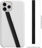 Sinjimoru Stretchable Silicone Phone Strap, Flexible and Elastic Grip Holder for iPhone & Android, Secure Phone Loops Finger Grip with Wireless Charging Support Sinji Loop Black