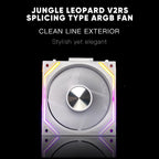 Jungle Leopard Interstellar V2 RS 120mm PC Reverse Blade Case Fan Infinity Mirror Module Daisy-Chain ARGB Fan Triple Pack Suitable Computer Cooling Fans 360mm AIO Cooler(White-3Pack)