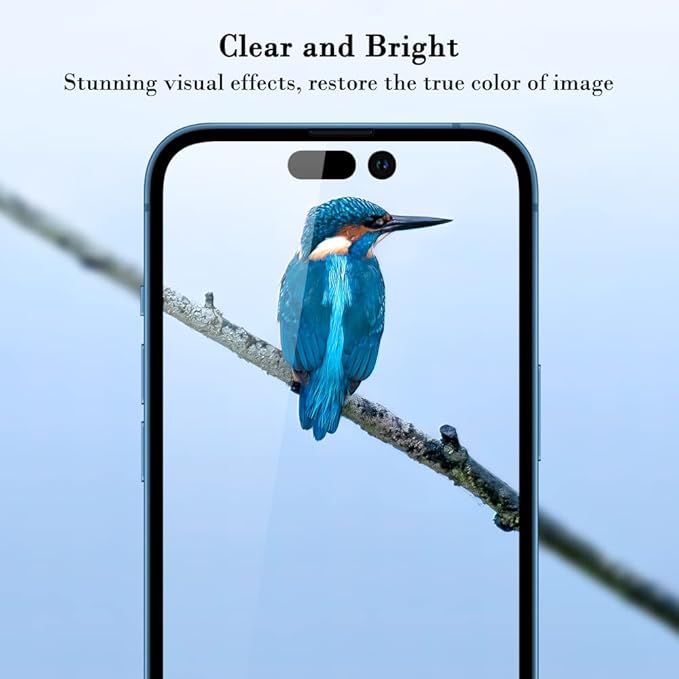 PERFECTSIGHT Privacy Screen Protector Compatible with iPhone 14 Pro Max 6.7 Inch, HD Clear Bubble Free Anti-Scratch Case Friendly Anti Blue Light Anti Spy 5X Strogner Tempered Glass