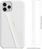 Sinjimoru Stretchable Silicone Phone Strap, Flexible and Elastic Grip Holder for iPhone & Android, Secure Phone Loops Finger Grip with Wireless Charging Support Sinji Loop White