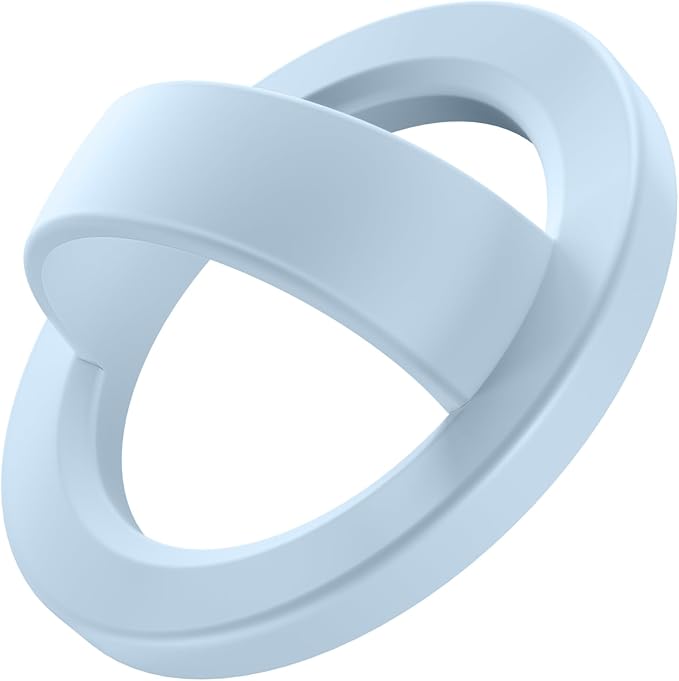 Magnetic Phone Grip, Removable Loop Grip with Soft Finger Strap, Silicone Phone Ring Holder for Back of Phone for iPhone 16/15/14/13/12 Pro Max/Plus, Blue