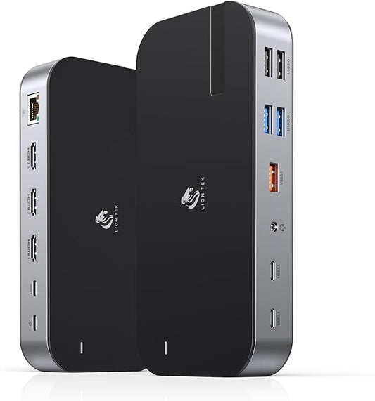 Laptop Docking Station,16 in 1 Docking Station USB C Docking Triple Monitor,USB C Dock Station with 3 HDMI,PD 100W, USB 3.1/3.0/2.0,RJ 45 Ethernet,SD/TF,Audio for Dell/HP/Lenovo