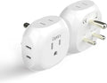 Ceptics India, Pakistan Travel Adapter - 4 Input - Ultra Compact - Light Weight - USA to Any Type D Countries Such as Bangladesh, Maldives and More - 2 Pack (PT-10)