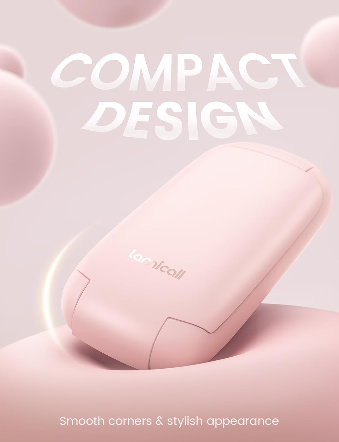 Lamicall Headphone Stand, Sticky Headset Holder - Foldable Headphone Holder Hook Mount, Adhesive Headset Hanger Clip Under Desk, Earphone Clamp for Airpods Max, HyperX, Sennheiser, Pink