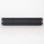 ICC CAT6 Feed-Through Patch Panel, 48 Port, 2U Rackmount, RJ45 Ethernet Patch Panel, No Punch Down, PoE++ and TAA Compliant, Black