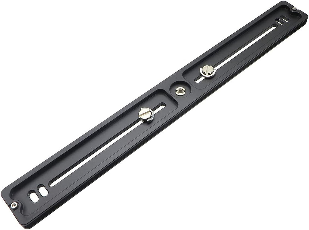 PU-350 350mm Universal Long Quick Release Plate Dual Dovetail Slide Rail with D-Ring Screw for Ball Head Tripod Mount DSLR Camera Arca Swiss Compatible