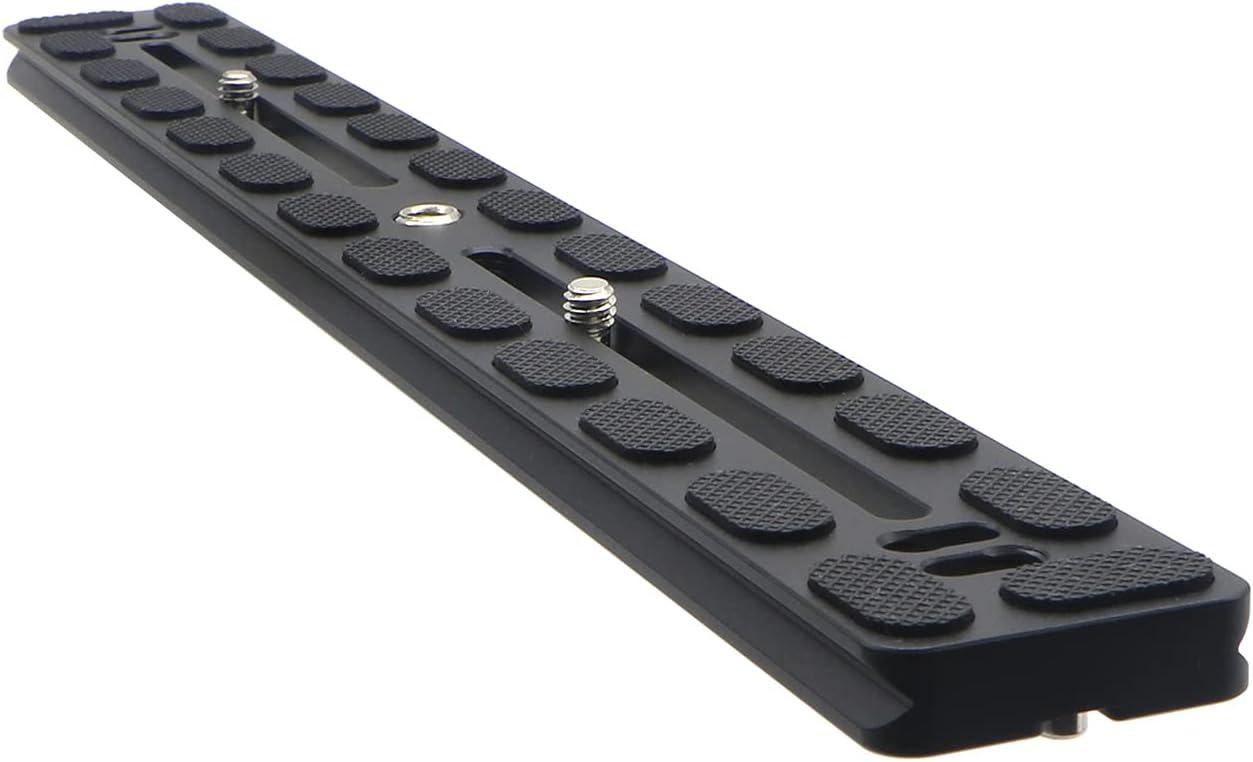 PU-350 350mm Universal Long Quick Release Plate Dual Dovetail Slide Rail with D-Ring Screw for Ball Head Tripod Mount DSLR Camera Arca Swiss Compatible