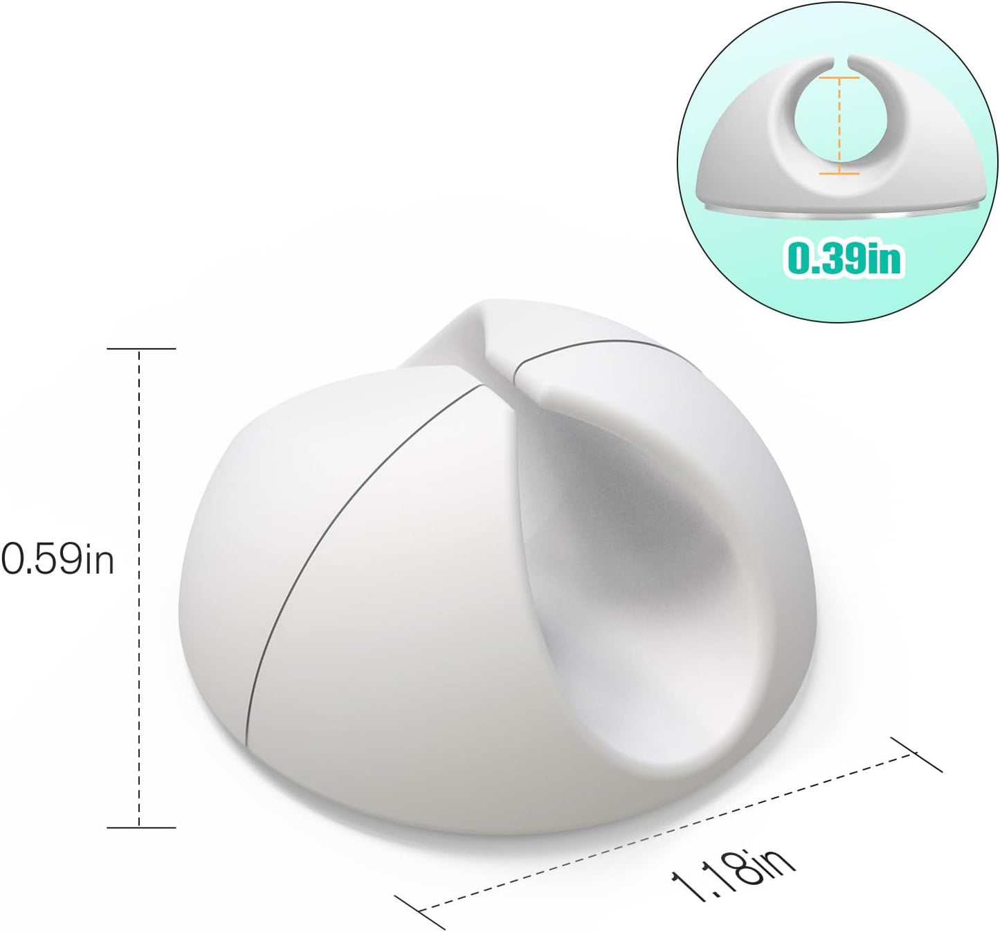 12 Pack Cable Clips, Znben Wire Organizer Holder Adhesive Cord Management Charger Wire Holder Clips for Desk, Home, Office, Car, Cubicle, Nightstand White