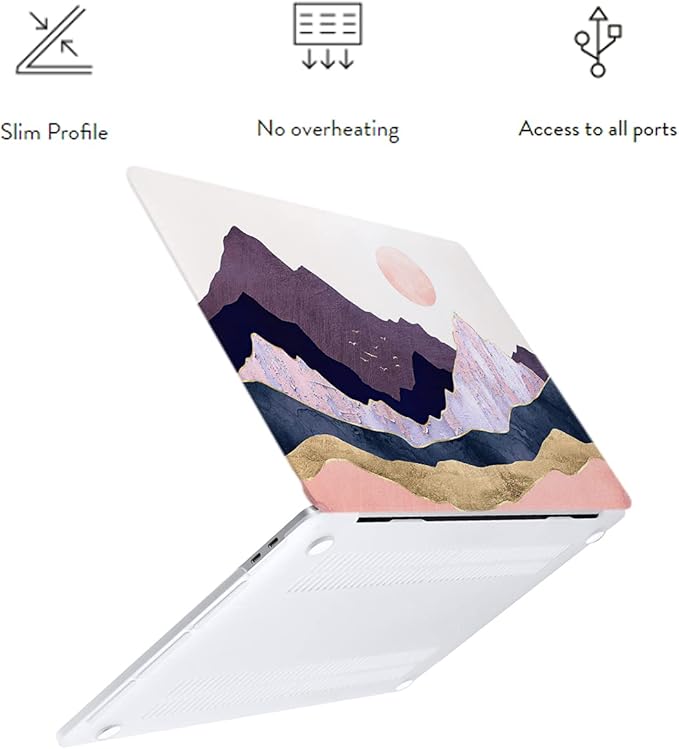 LanBaiLan Compatible for MacBook Pro 13 inch with Touch Bar 2022 2020 2019 2018 2017 2016 Release M1 M2 A2338 A2289 A2251 A2159 A1989 A1706 A1708, Laptop Hard Case & Keyboard Cover, Mountains Forest