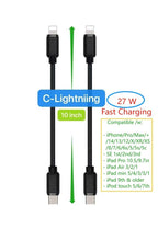 10-Pack Multi Short USB Cables & TypeC-C Cables for Charging Stations Compatible/w iPhone16 &15, iPhone5-14/ iPads/iPad mini/iPad Pros/Samsung Moblies & Tablets/Pixel & Nexus/HTC/Sony(Black)