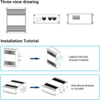 Mini Throncom 4 Ports Gigabit Industrial Fiber Ethernet Solar Switch Hardened 10/100/1000Mbps with 100/1000M Adaptive SFP Slot Din Rail/Wall Mount Solar Power/VoIP/RV Truck 12-48VDC LNK-IMC103G-SFP