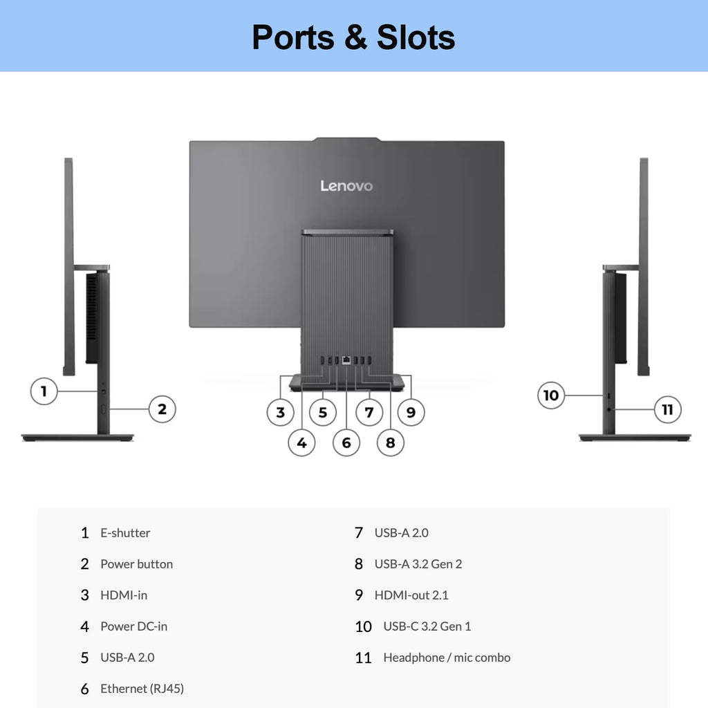 Lenovo 2024 IdeaCentre I Business All-in-One, 27" FHD Touchscreen 100Hz, Intel Core i5-13420H, 16GB DDR5 RAM, 512GB SSD, Wireless Charging Base, Wireless KB & Mouse, Wi-Fi 6, Windows 11 Pro, Grey