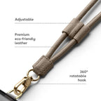 CASETiFY Pebbled Cord Phone Strap - Jet Black/Grige