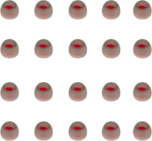 10 Pairs Small Earbud Tips Replacement Ear Tips for in- Ear Headphones Ear Bud Covers Silicone Earbuds Rubber Tips (Clear Red)